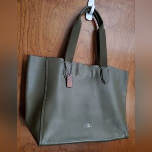 NEW COACH Derby Leather Tote Bag---Military Green/Olive